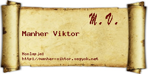 Manher Viktor névjegykártya